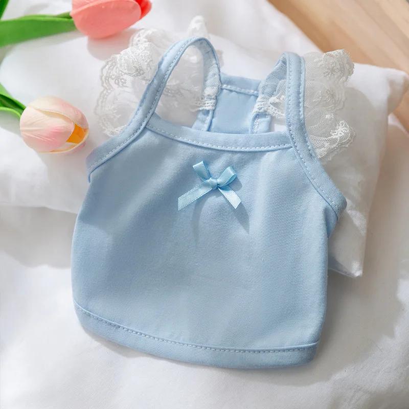 Bow Floral Sleeveless Vest Dog Cat Clothes Summer Thin Pet Outfit Teddy Small Animal Wear Dog Clothes Pet Clothes Dog Costume