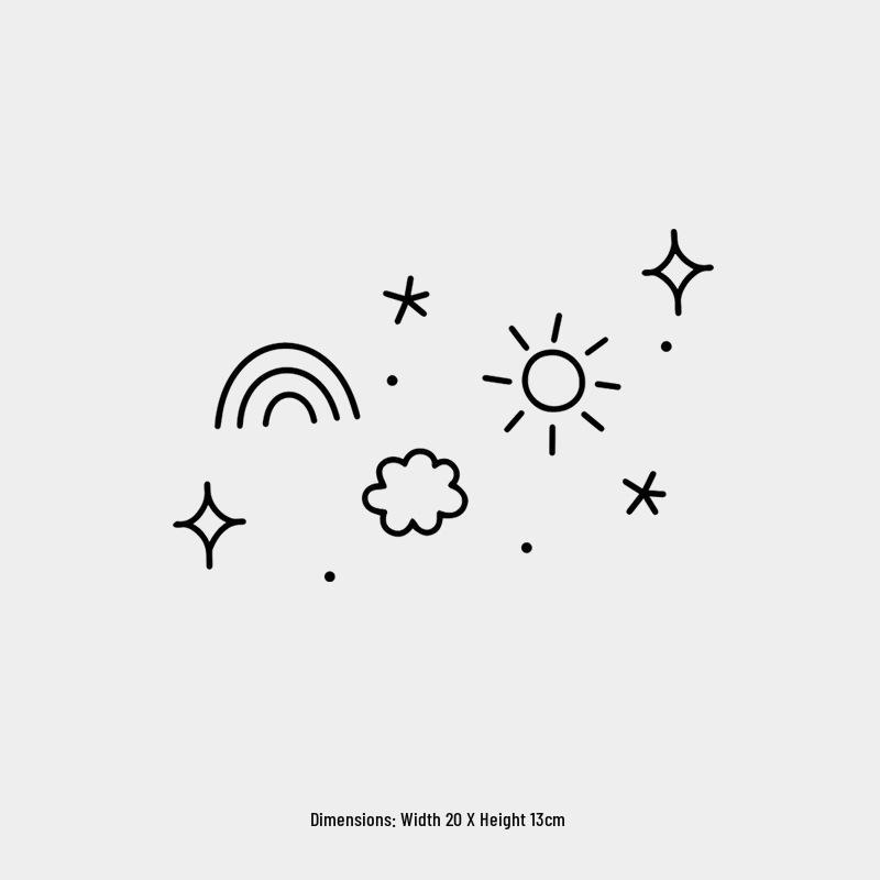 Reflective Waterproof Clear Sky Pattern Car Door & Rear Window Sticker