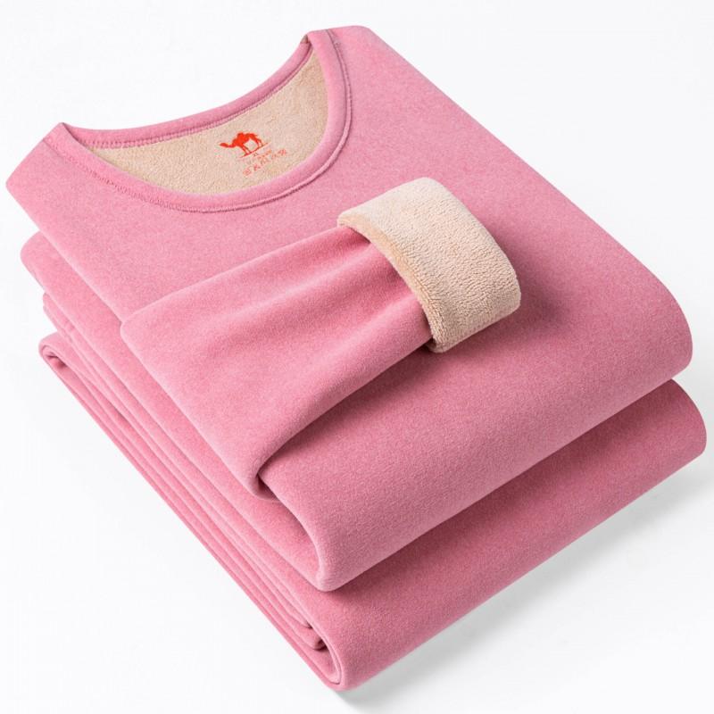 Thick Thermal Underwear Set Men Women Half Turtleneck Long Sleeve Top Pants Fleece Lined Warm Base Layer