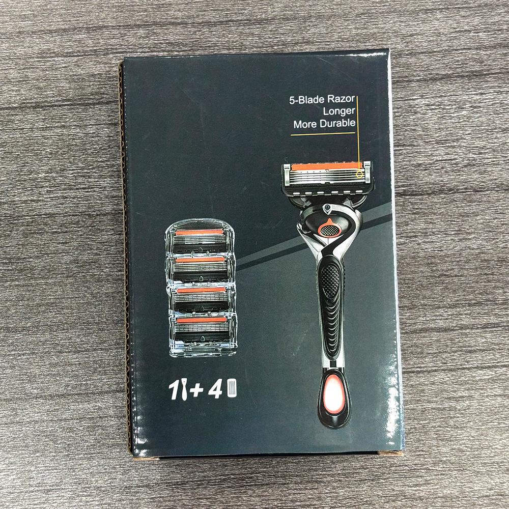 Set de ras manual cu cinci lame pentru bărbați cu lame de schimb universale din oțel inoxidabil