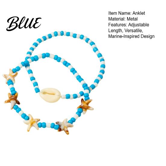 Tropical Vacation Anklets Bohemian Seashell Starfish Anklet Beach Foot Jewelry