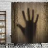 3D Halloween Theme Shower Curtain Horror Bloody Hands Black Bathroom Curtains For Halloween Party Waterproof Fabric With Hooks