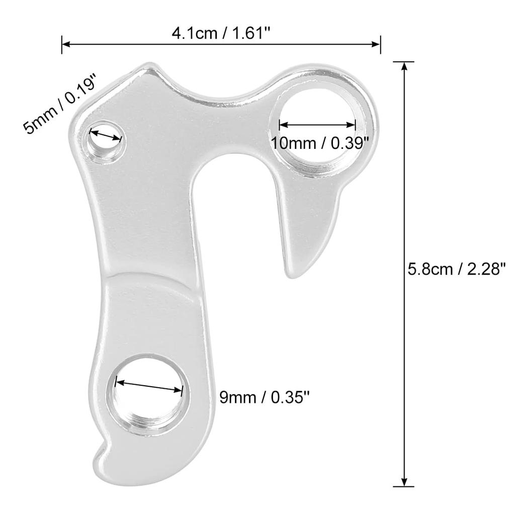 X AUTOHAUX Bicycle Tail Hook Rear Derailleur Frame, Aluminum Alloy, Hanger Frame Gear Tail Hook, Compatible with Giant, ATX, 2 Pieces