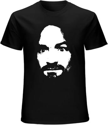 T-shirt Charles Manson Mode Homme Noir Unisexe