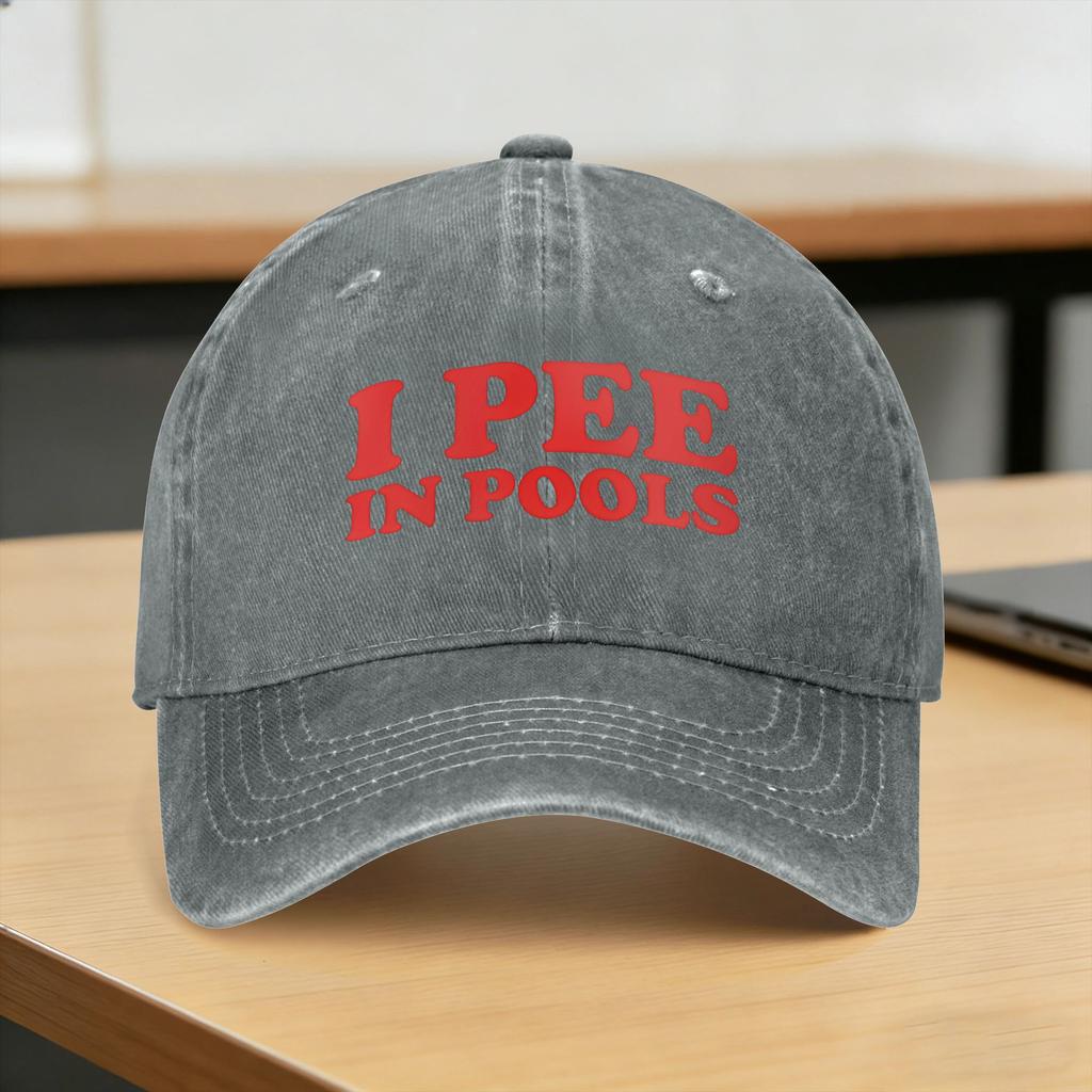 I Pee In Pools Casual Baseball Cap For Unisex Women Summer Running Hippie Hip Hop Hats DIY Print Adjustable Baseball Caps