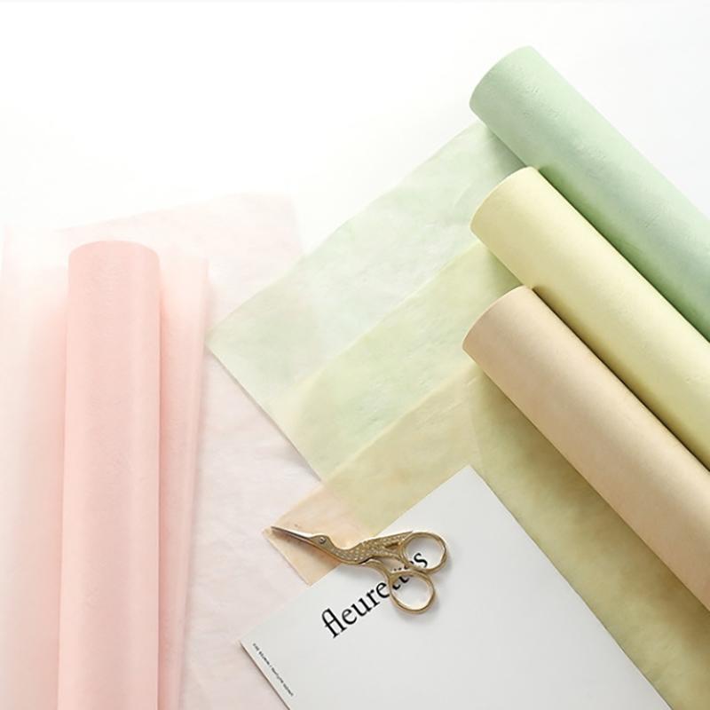 Květinový balicí papír Průsvitný Papír podšitý mléčnou bavlnou Květinářské balení Květinová kytice Svatba Měkký barevný Dekorační papír