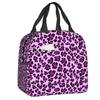 Borse Termiche Pranzo con Stampa Leopardo per Donne Pelle Animale Riutilizzabile Cooler Termico Cibo Pranzo Scatola Pranzo Lavoro Scuola Viaggio