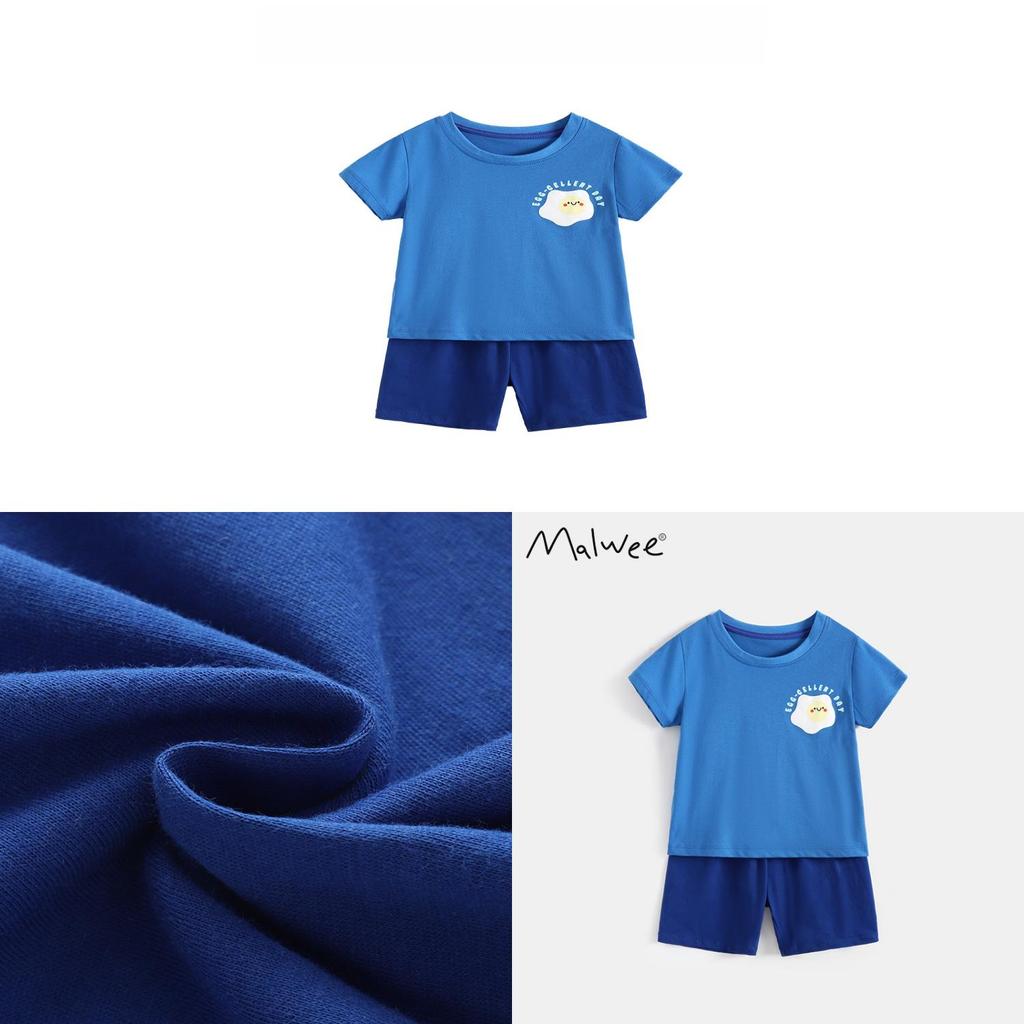 Boys Summer Cotton Pajama Set With Cartoon Pattern For Kids Bedroom Lounge
