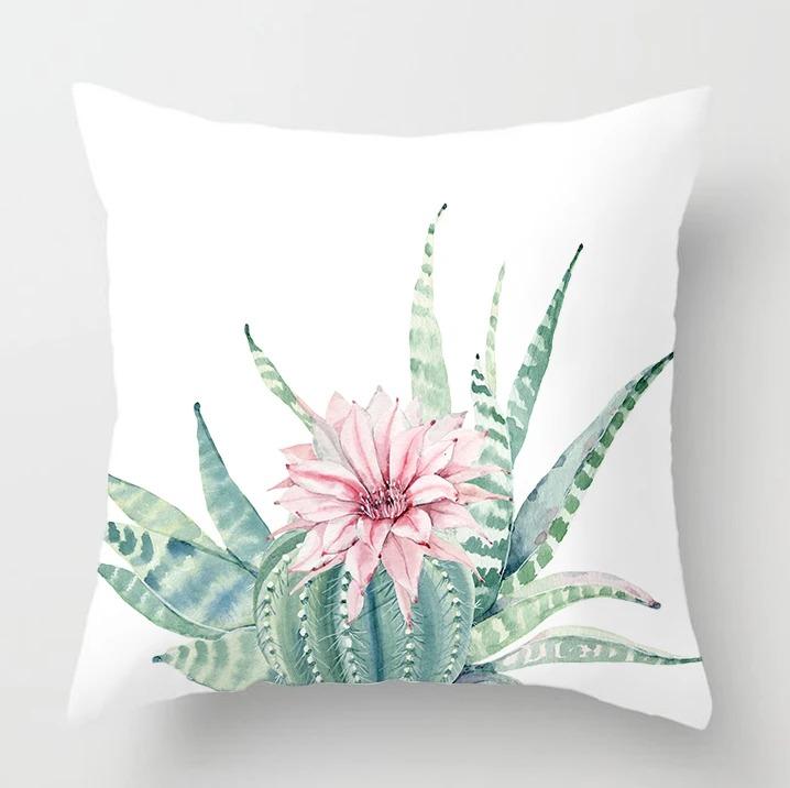 Cactus Flower Decorative Pillowcase Office Living Room Home Pillowcase Car Ornaments