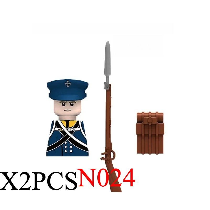 Medieval Napoleonic War Soldiers Figures Military MOC Building Block Knights British French Fusilier Rifles Weapon Kids Toy B08