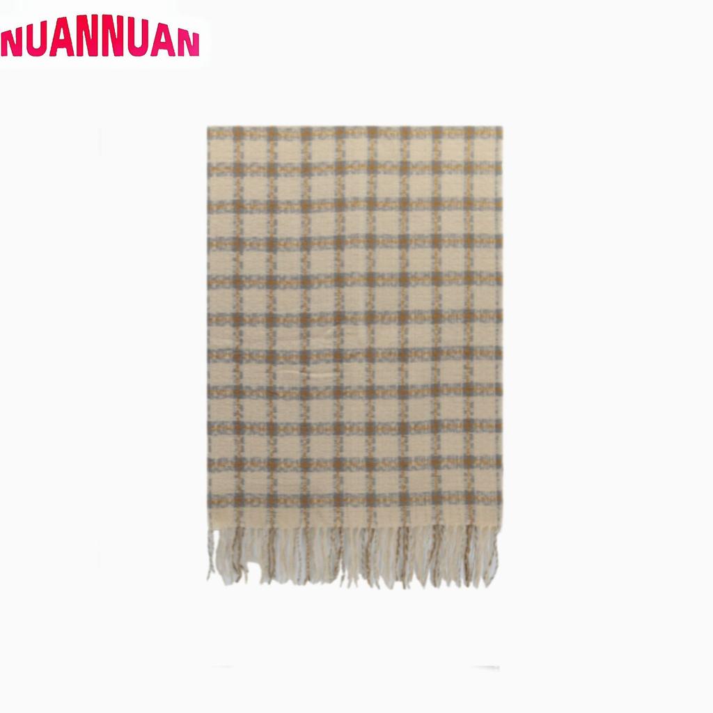 Scarf cold-resistant and warm high-end long tassel plaid shawl versatile student scarf