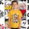 One Piece Characters Anime Print T Shirt for Kids Cotton Short Sleeve Shirt Boys Girls Summer Clothing Casual Soft Top