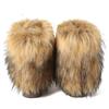 Women's New Winter Fur One-piece Imitation Raccoon Fur Warm Snow Boots Furry Shoes Outdoor Boots