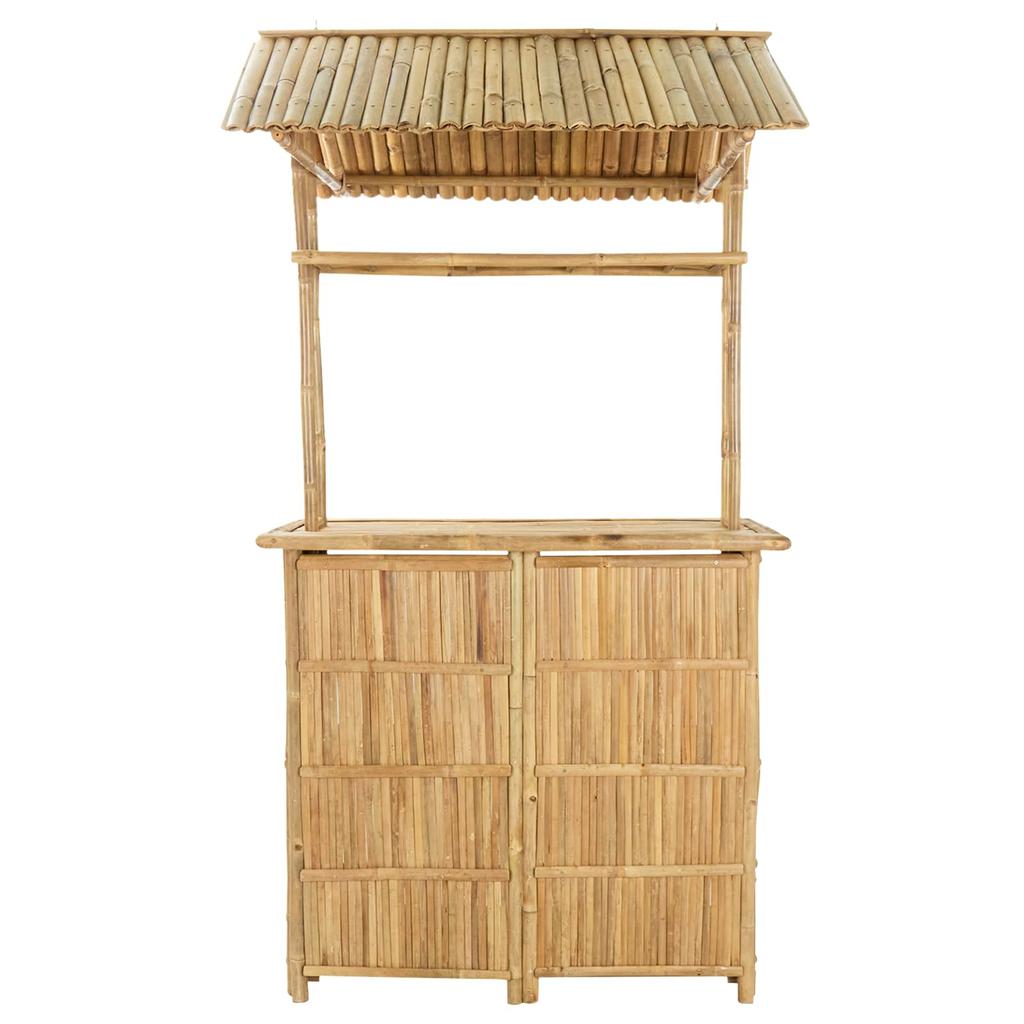 Outdoor Bar Table Natural 115 X 95 X 214 Cm Bamboo