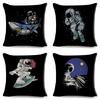 Cartoon Astronaut Sports Cushion Sofa Home Decoration Kids Room Planet Music Pillowcase