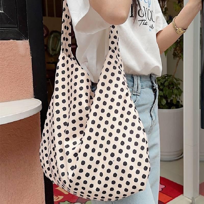 Trendy Street Style Corduroy Tote Bag For School Large Capacity Student Purse