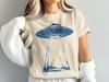 Vintage UFO Abduction T-Shirt, Sci-Fi Flying Saucer Alien Beam Tee, Extraterrestrial Space Lover Gift, Cosmic Graphic T-Shirt