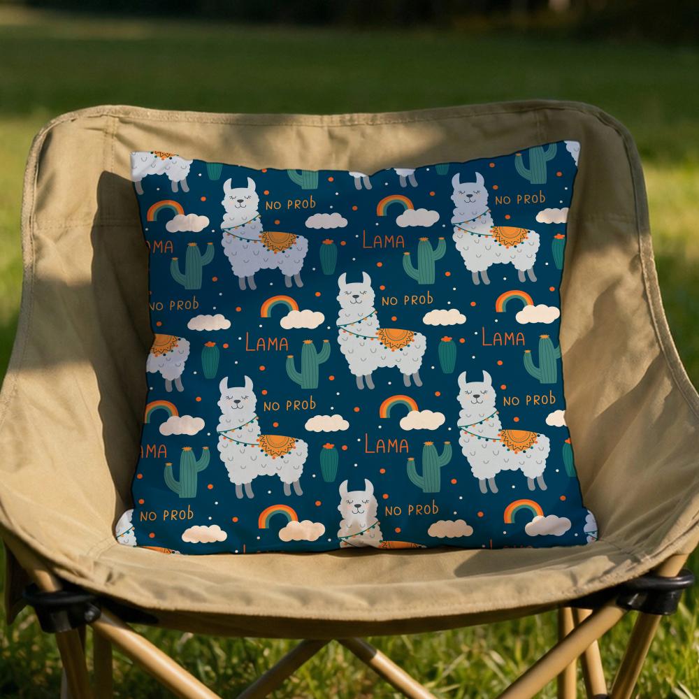 

Cartoon Llama Pattern Cushion Cover Soft Reversible Durable Pillow Cover MultiScene Use for Home Car Daily Comfort 30X30cm