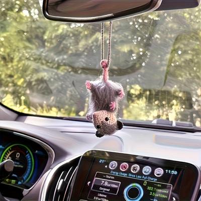 Yousheng 2D Flat Acrylic Opossum Car Rear Mirror Charm Cute Animal Christmas Tree Hanging Ornament for Window Wall Auto Interior Accessories