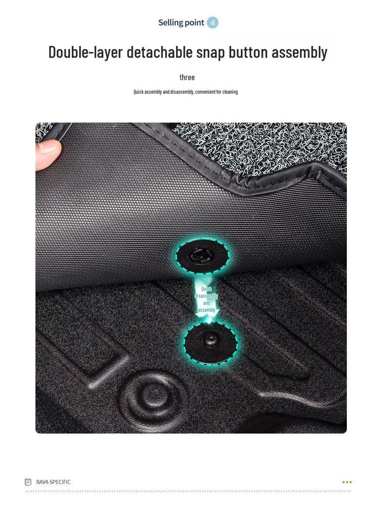 TPE Wear-Resistant Double Layer Car Floor Mats for Buick Regal, LaCrosse, GL8 - Non-Slip with King Silk Ring Design.