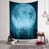Night Sky Moon Wall Hanging Tapestry Star Tapestry Psychedelic Black and White Tapestry Wall Hanging Suitable for Home
