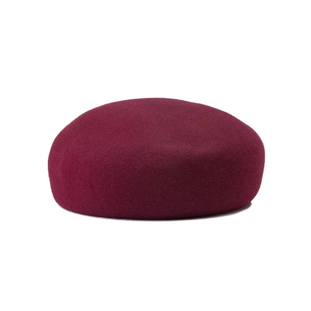 Autumn Winter Women'S Hard Top Beret Hat White Black Wool Felt Pillbox Hat Fashion Retro Fascinating Hostess Formal Designer Cap