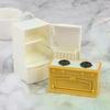 Dollhouse Miniature Cooking Bench Refrigerator Toys Kitchen Accessories For Doll Pretend Play Game And Home Decor Props