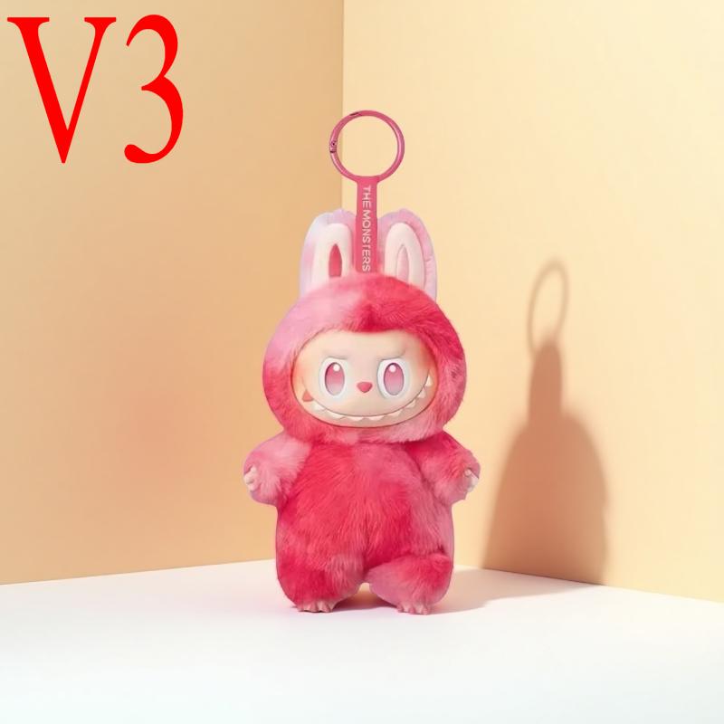1Pc Cute Labubu Plush Doll Keychain Key Rings The Monsters Box Toy New Vinyl Doll Kawaii Backpack Pendant Decoration Case Gifts V3