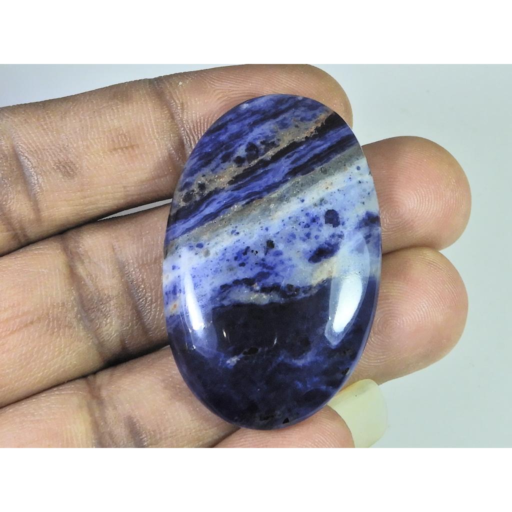 72Cts. Natural Blue Sodalite Oval Cabochon Loose Gemstone 29X44X07 MM B-249