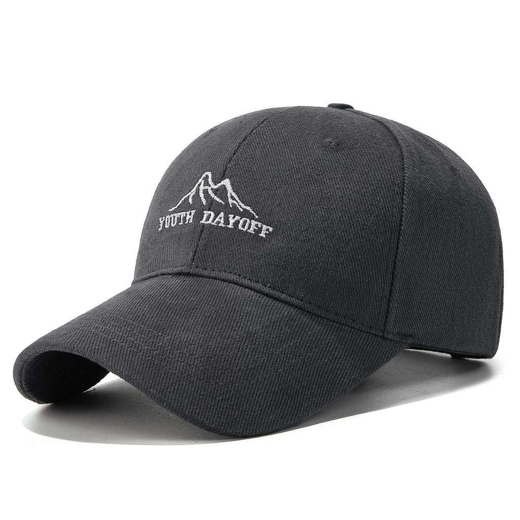 Four-Season Twill Cotton Embroidered Peak Baseball Cap, Fashionable Minimalist Peaked Cap, Outdoor Casual Sun Hat