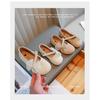 Girls' Leather Shoes Spring and Autumn New White Pearl Little Girls Baby Soft Sole Fashionable Children's Beanie Princess Shoes
