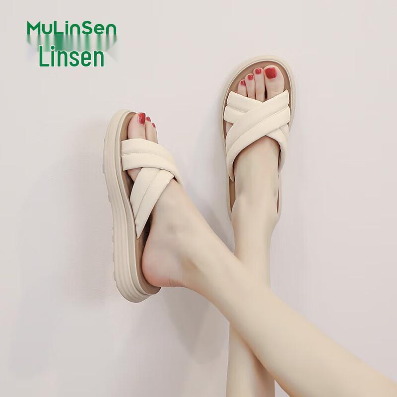 Mulin Sen Women s Comfort Flat Slides 40