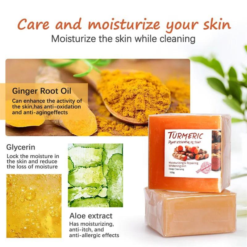 Savon au curcuma Crème au curcuma Blanchissant Correcteur d'acné Taches brunes Plus lumineux
