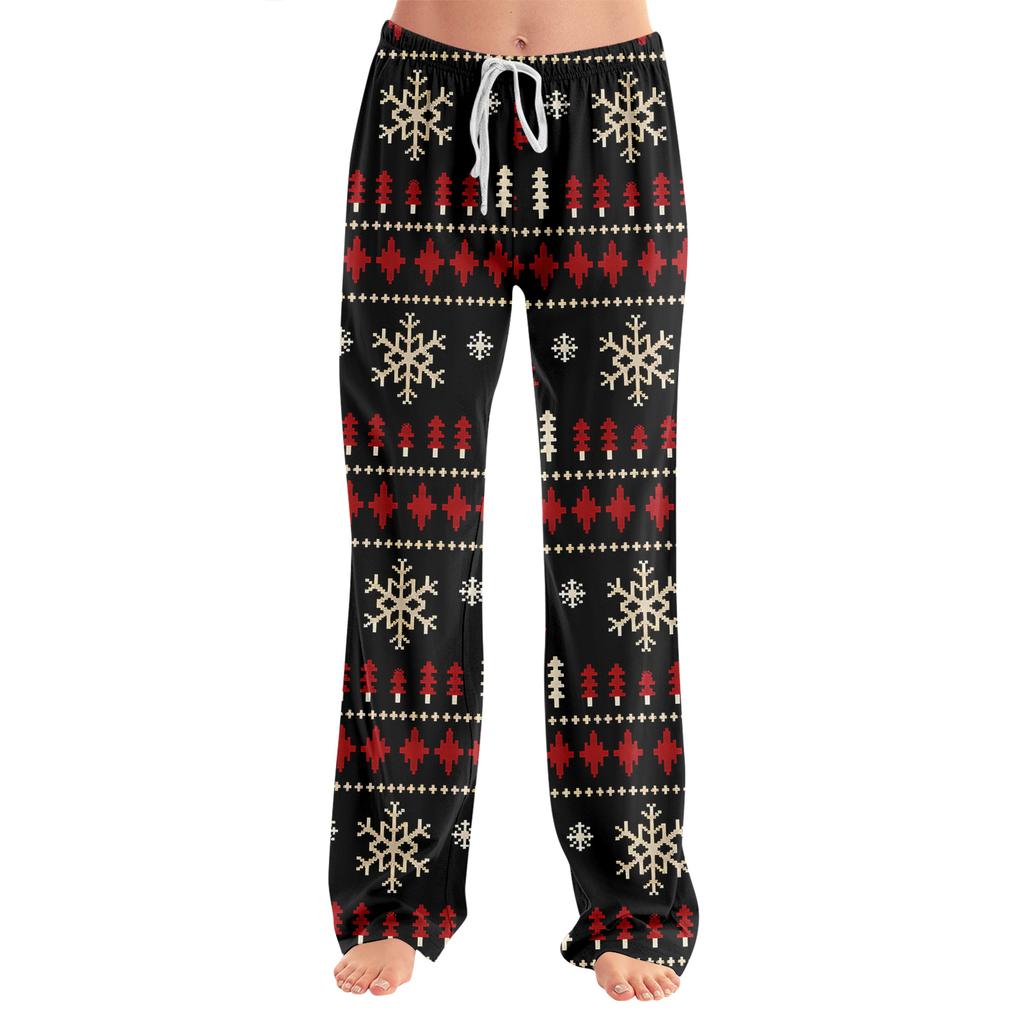 Adult fashionable loose Christmas printed casual pants, loungewear, sleep pants