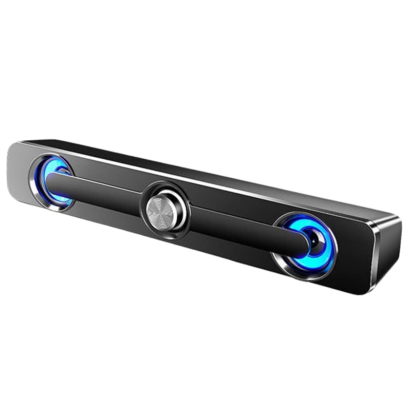 

Garage Tst PC speakers gaming speakers USB power supply compact sound bar (black) black wired tv speakers small speaker shine