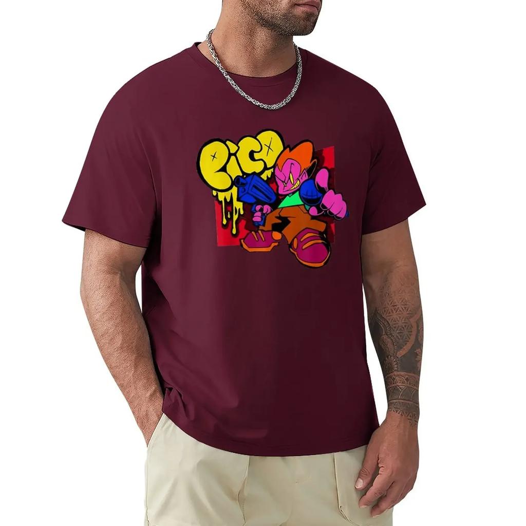 Friday Night Funkin Pico TShirt cotton graphic tees sweat oversizeds summer clothes Unisexs graphic tshirts