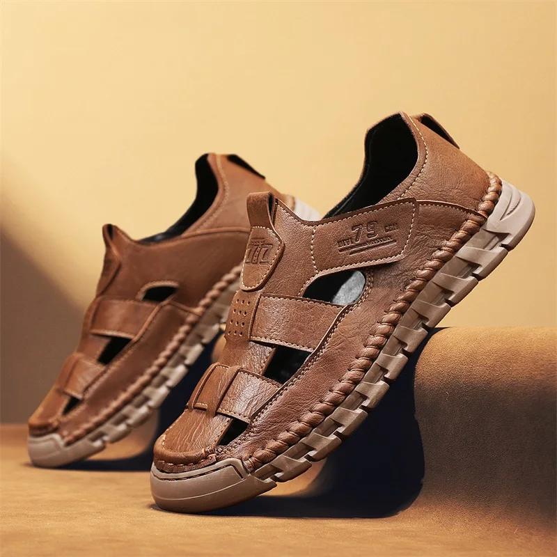 Fashion New Cool Summer Men Sandals Breathable Outdoor Walking Men's Shoes Antiskid Sport Beach Flats Quick Dry Wading Aqua Shoes Male