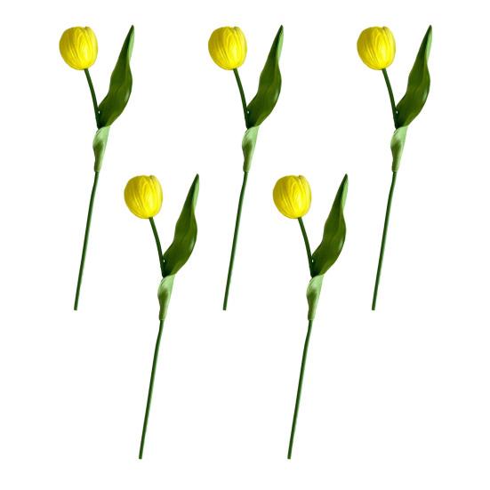 Artificial Tulip Flower 13" Long Stem Fake Tulip Realistic Real Touch PU Faux Flower for Spring Easter Home Kitchen Wedding Decoration