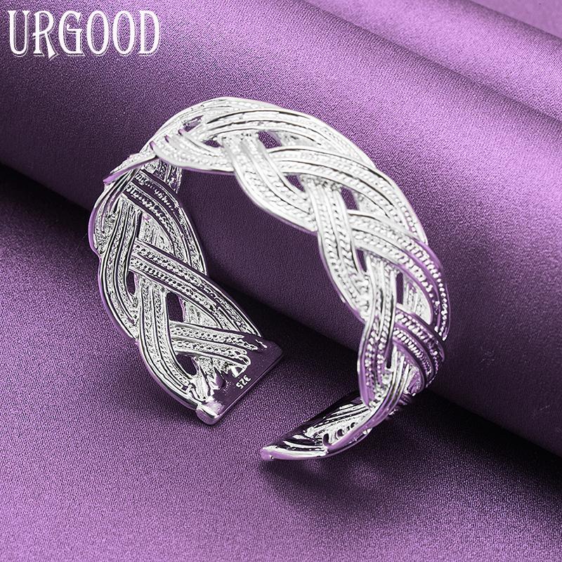 925 Sterling Silver Open Woven Bracelet Fashion Jewelry