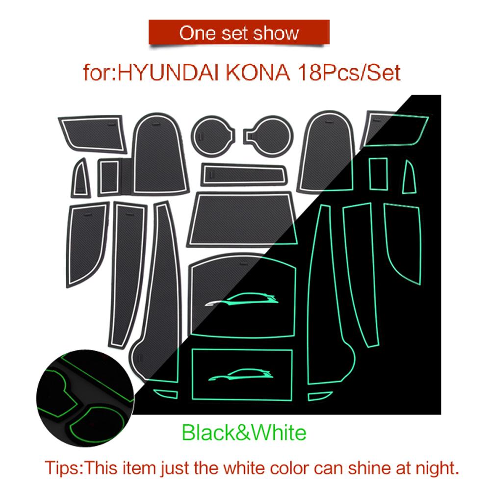 Anti-Rutsch Türschlitz-Becheruntersetzer für Hyundai Kona 2017 2018 Kauai Türrillen-Pad Getränkehalter Innenraumzubehör