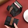 Pebbled PU Leather Card Holder Secure Buckle Closure Multiple Slots Soft Lightweight Pocket Wallet for Casual Daily Use