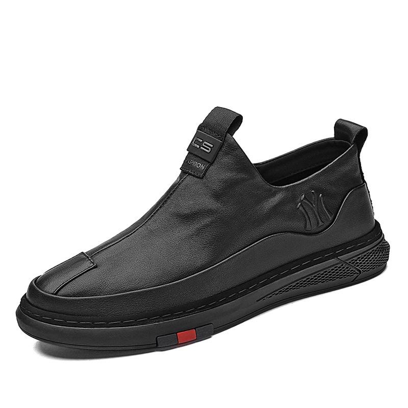 Leather Men Casual Shoes Brand 2024 Mens Loafers Moccasins Breathable Slip on Black Driving Shoes Soft Sole Platform Sneakers