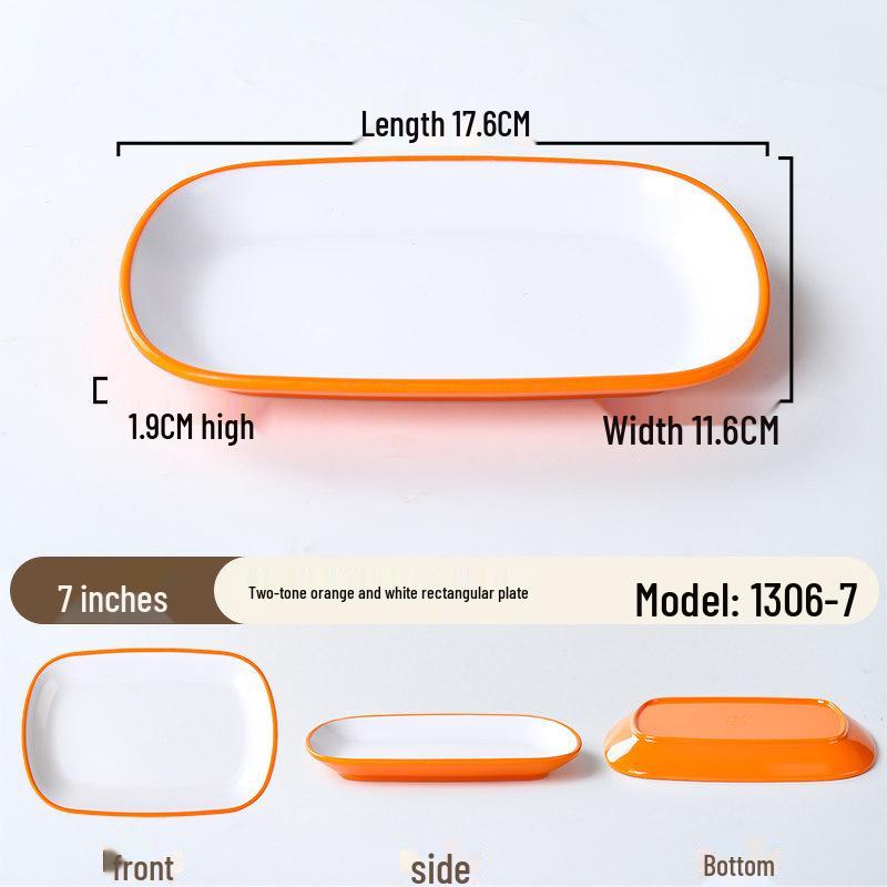 A8 Melamine Rectangular Plate for Rice, Noodles, BBQ, and Hot Pot.