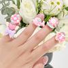 36pcs Kids Cute Rings Resin Cartoon Jewelry Flower Shape Adjustable Ring Set Creative Accessories Girl Gifts