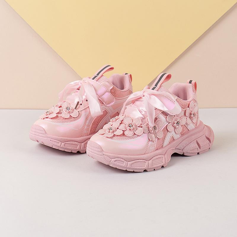 Girls' Dad Shoes 2025 Autumn New Fashion Children's Sports Shoes Medium and Older Children's Soft-soled Running Shoes Foreign Trade