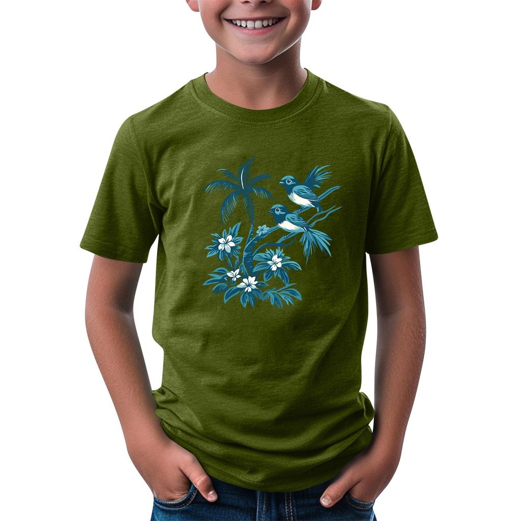 Dziecięca moda codzienna nadrukowana okrągły dekolt krótki rękaw swobodny T-shirt Top