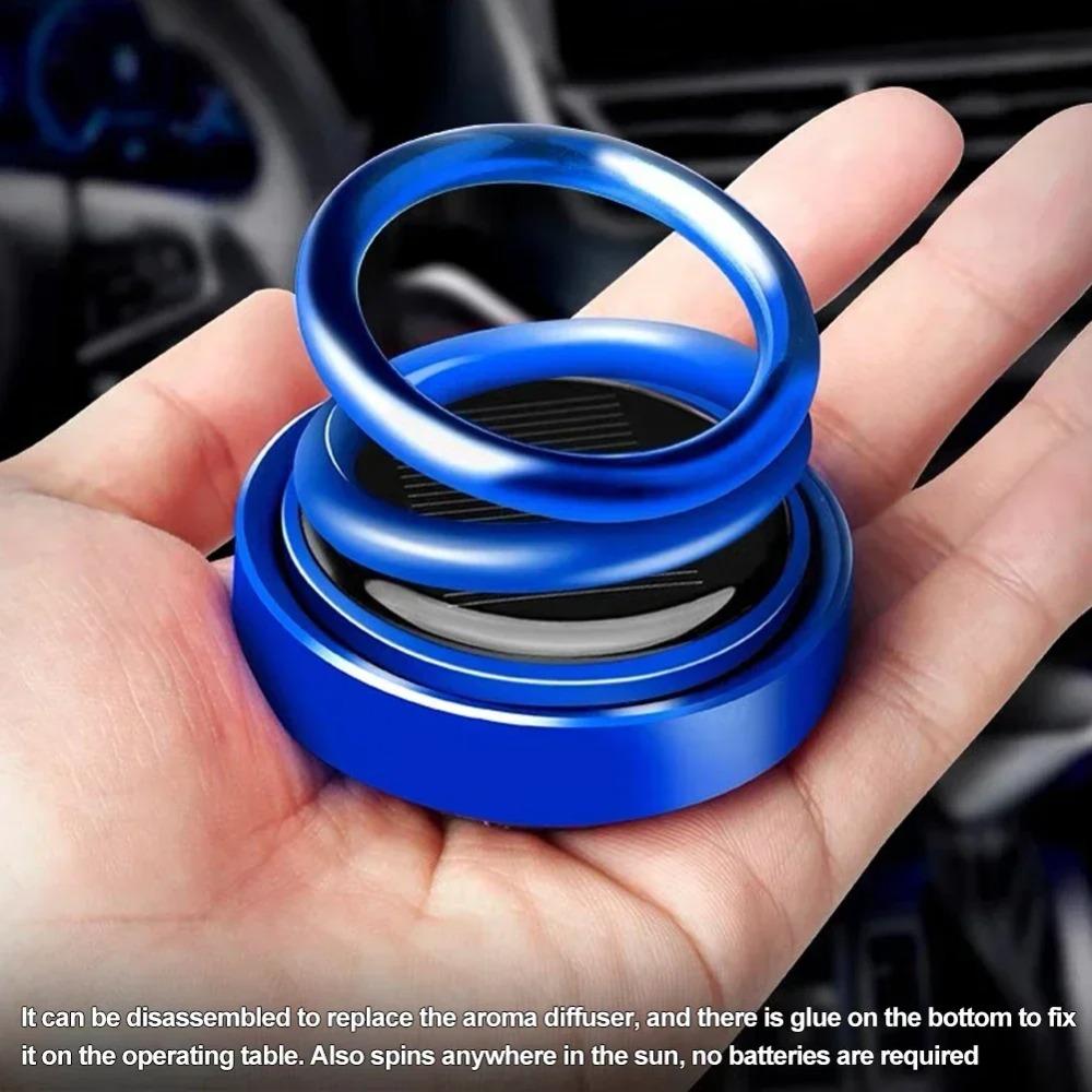 Aromaterapia Automatica Solare Rotante Deodoranti per Auto Decorazioni per Auto Aroma Doppio Anello Diffusore per Veicolo Accessori Auto Interni