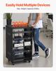 16U AV Rack, 90.7 kg Max Load Capacity, Home Recording Studio Rack with Lockable Caster Wheels, Open Frame Server Cabinet, Special Vent Design, for