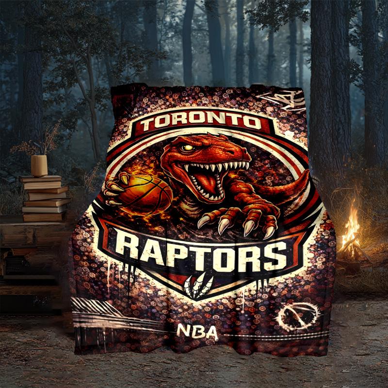 Raptors Basketball Logo Blanket Flannel Throw for Sofa, Travel, Camping, Livingroom, Office, Chair and Bed Soft and Warm Holiday Gifts