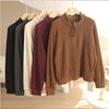 Women's Double-sided Fleece Hoodie: Soft, Fluffy, Stand-up Collar, Loose Fit, Butter-like Texture for Autumn